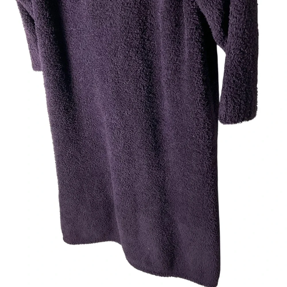 Barefoot Dreams CozyChic Hood 1/2-Zip Lounger Robe Long Purple Size 1 Small Cozy